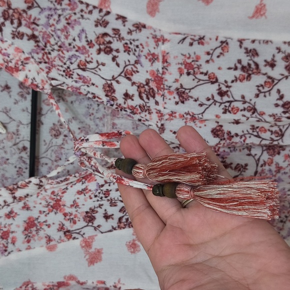 Bohemian Floral Print Top Size Large Cottagecore Feminine Western Casual - Picture 3 of 7